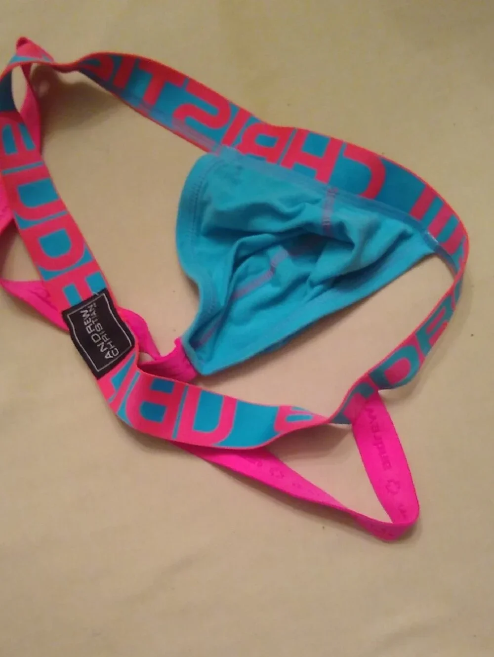 Andrew Christian Turquoise & Hot Pink Jockstrap